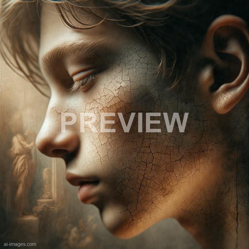 11498 - a-girl-s-face-resembles-an-old-weathered-painting-wit_250704101918_00001